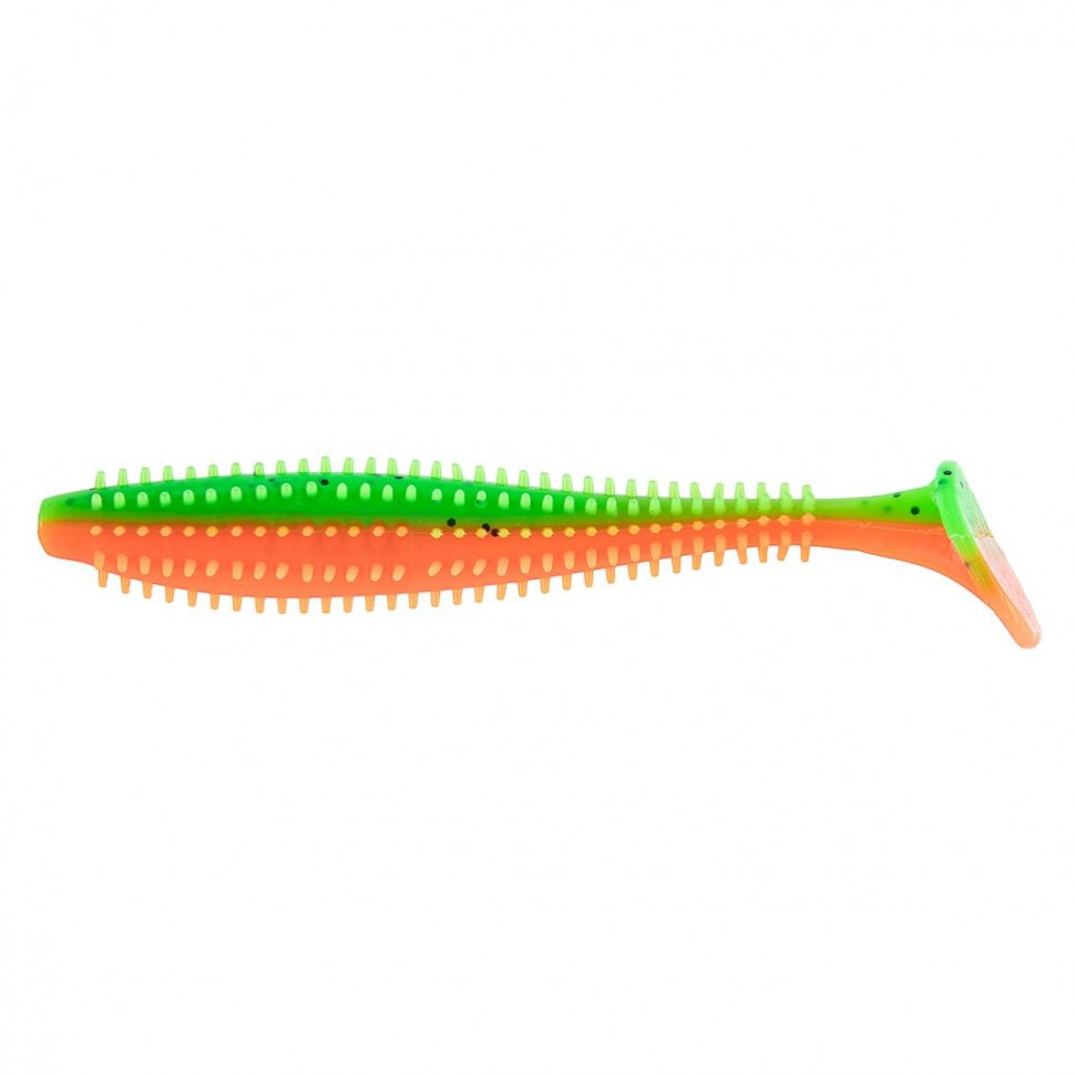 Виброхвост Helios Shaggy 5,12"/13 см, цвет Pepper Green & Orange 5 шт HS-18-018 , 